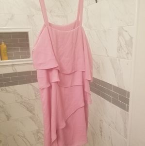 Womens pink layered top or mini dress, size small